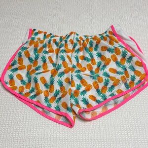 Pineapple Print Women's Shorts with Pink Trim